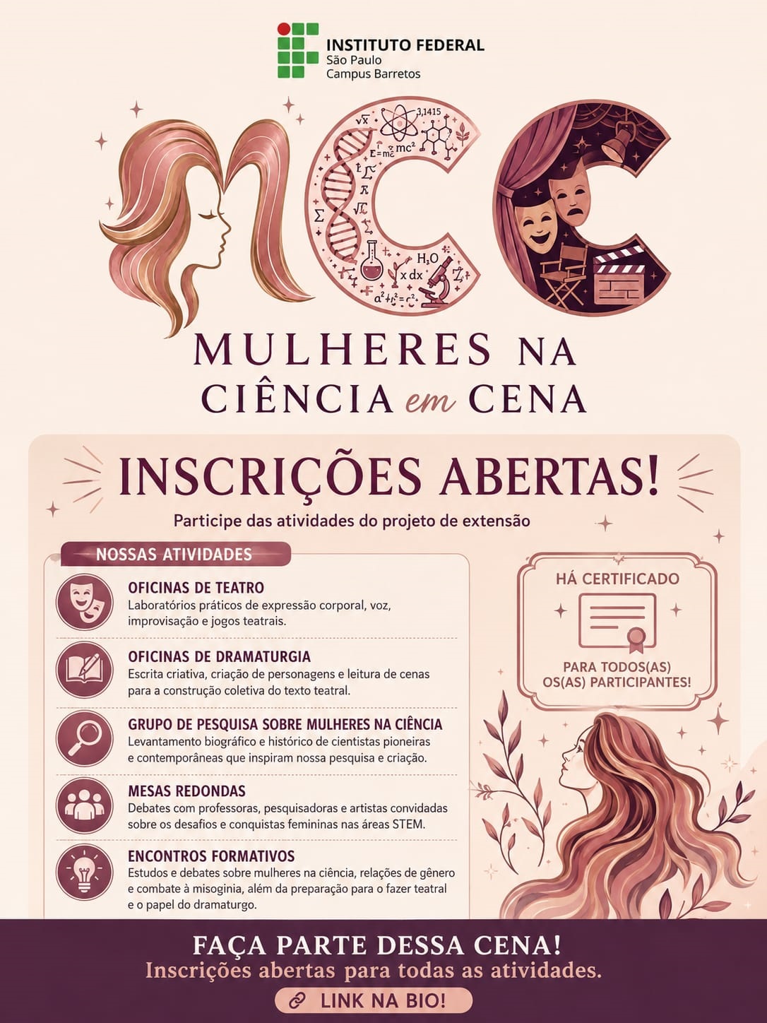 MULHERES NA CIENCIA EM CENA