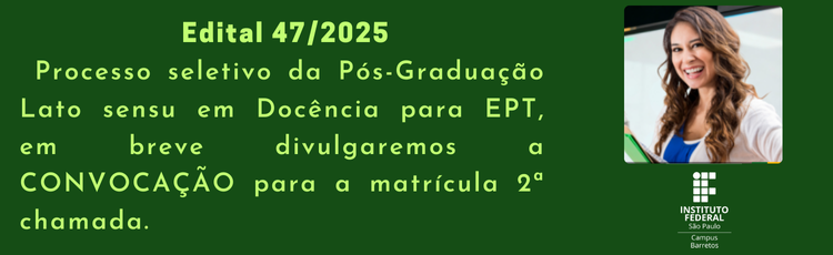 Processo Seletivo - Especialização em Docência para Educação Profissional e Tecnológica